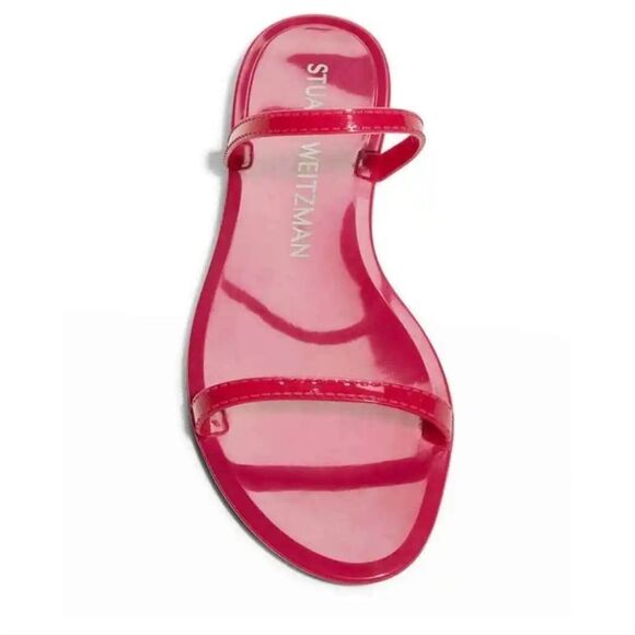 New Stuart Weitzman Sawyer Jelly Slide Pink strap flip flop flat sandal size 9 - Picture 3 of 7